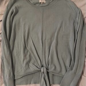 Light Green Tie-Front Sweater